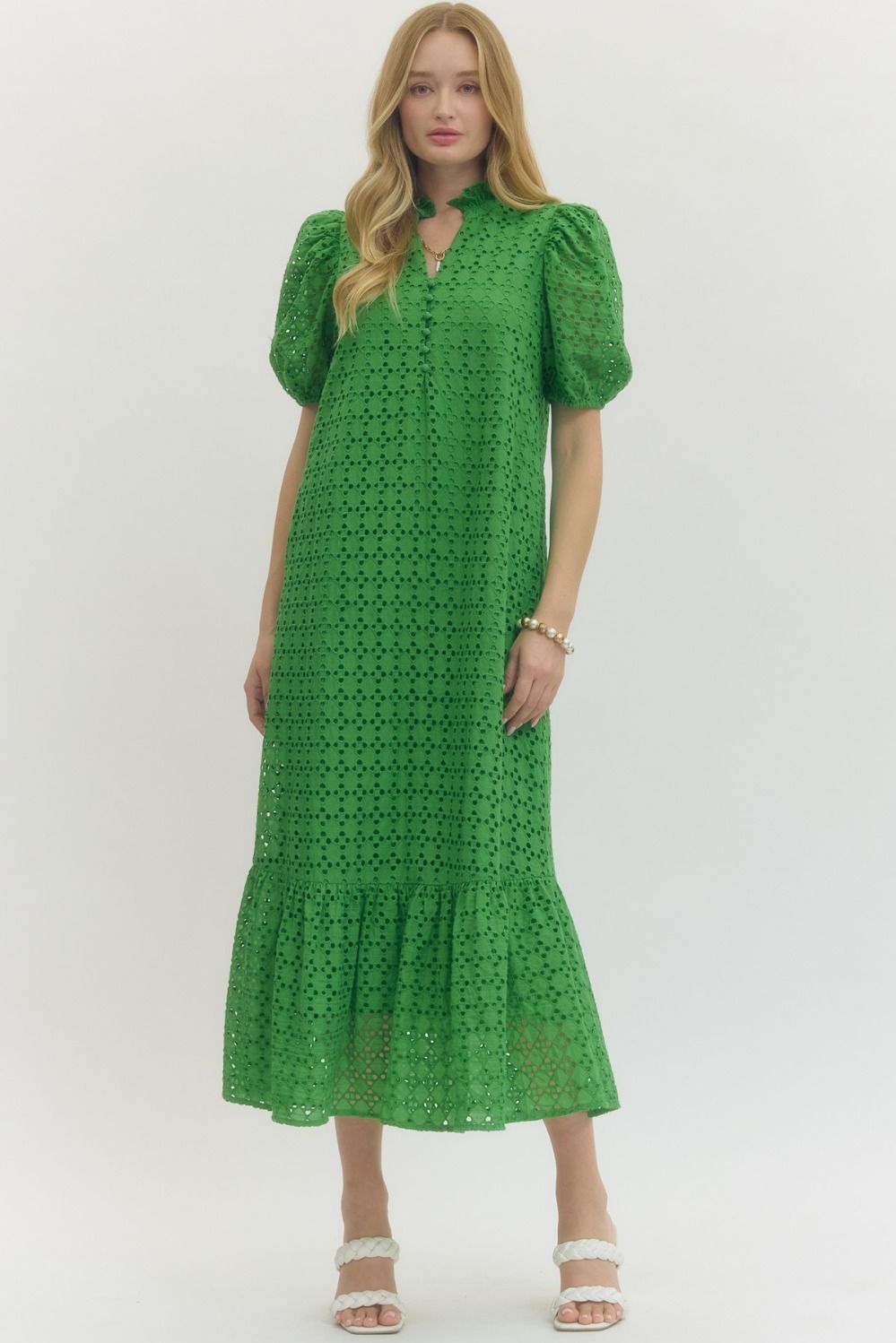Kelly Green Eyelet Maxi Dress – Oh Yeah Boutique