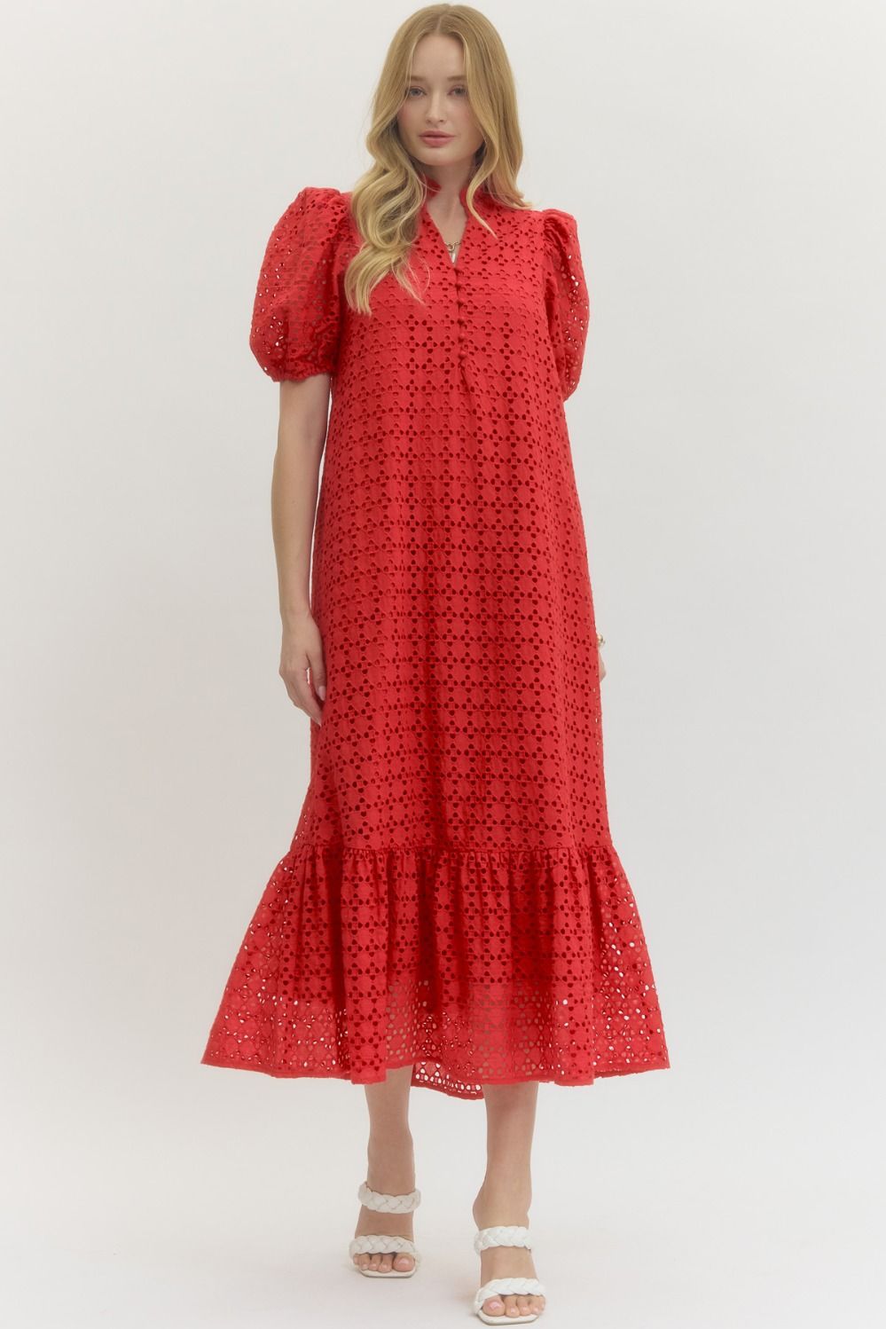Bright Red Eyelet Maxi Dress – Oh Yeah Boutique
