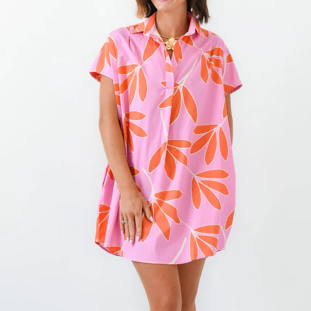 pink and orange mini dress & Palm Shirt – Oh Yeah Boutique COLOR::PINK Shoe Size:16.5 FREE PEOPLE WOMEN'S Dress Adjustable straps and a