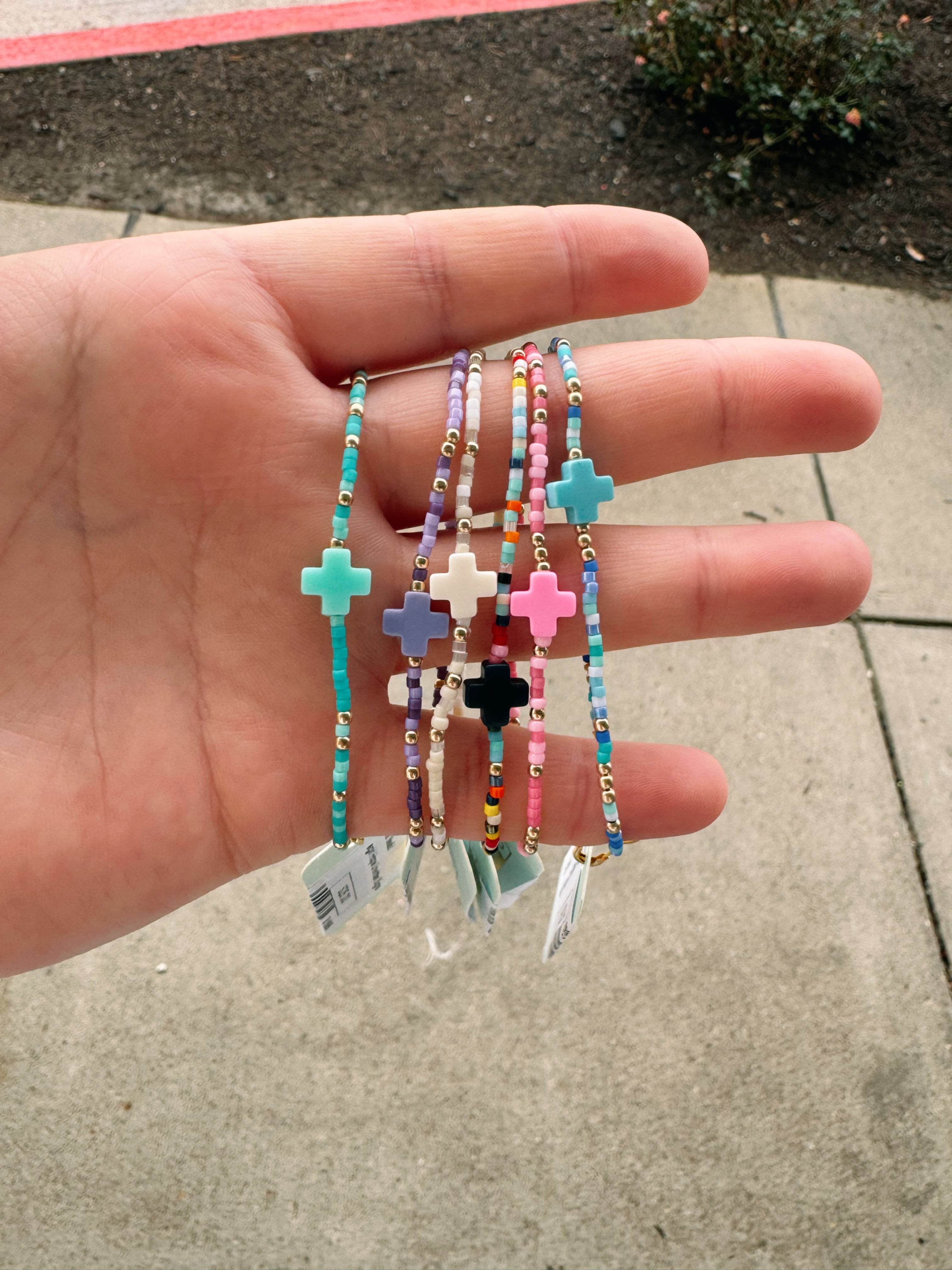 egirl Hope Unwritten Signature Cross Bead Bracelet