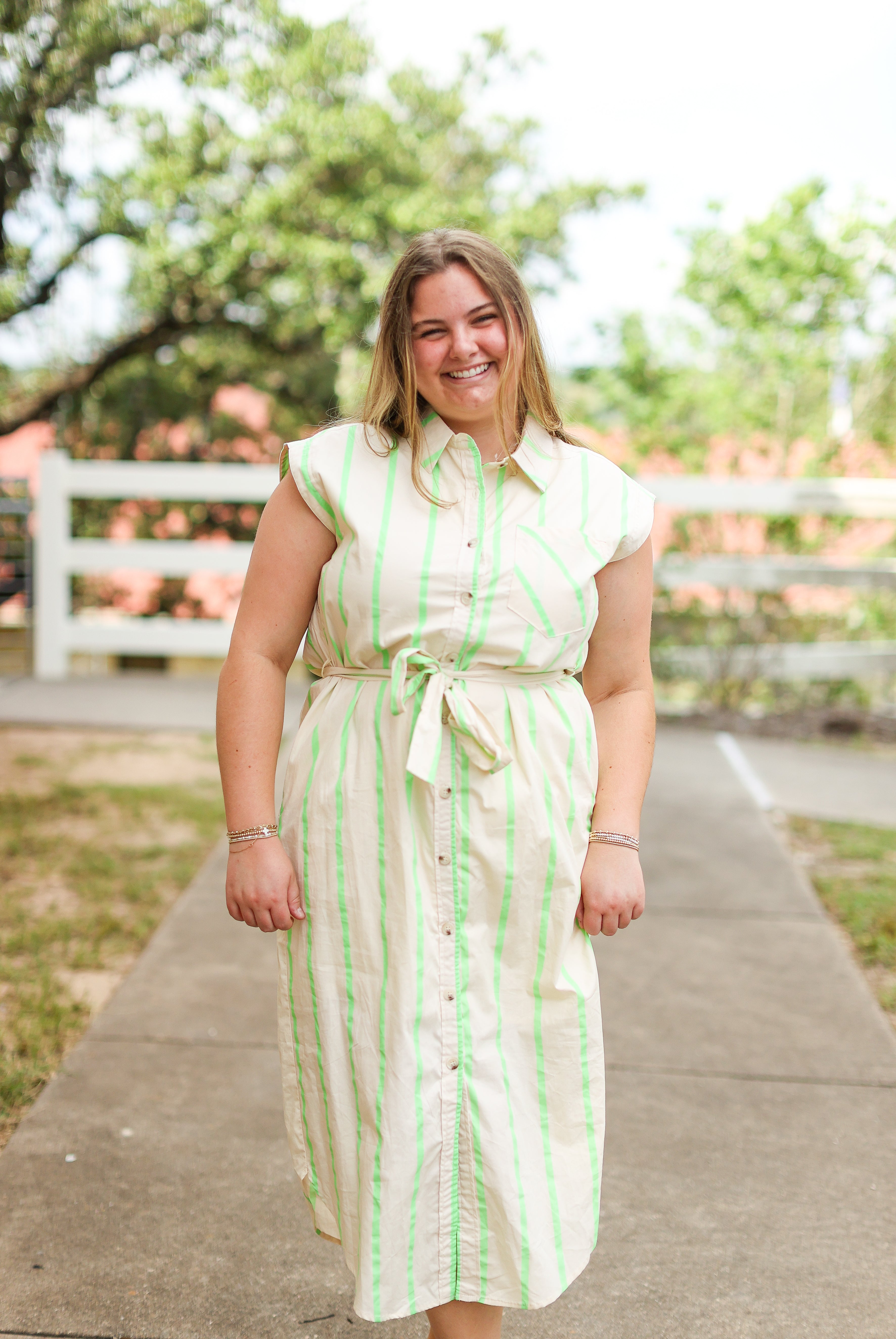 Georgina Lime Striped Midi Dress – Oh Yeah Boutique